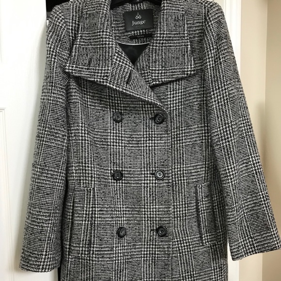 Junge Danmark wool blend plaid winter coat - Picture 2 of 12